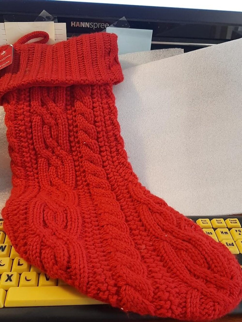 NEW ! Wondershop Christmas Stocking Knit 19 inch RED